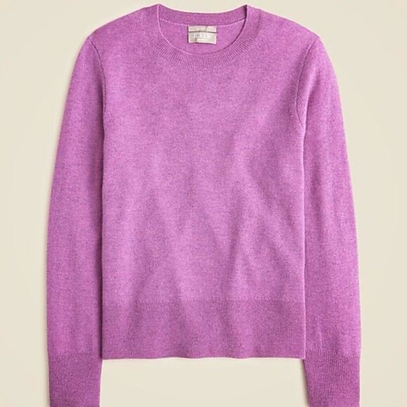 J.Crew Women's Cashmere Crewneck Sweater XXS Purple Long Sleeve Pullover - Picture 2 of 7